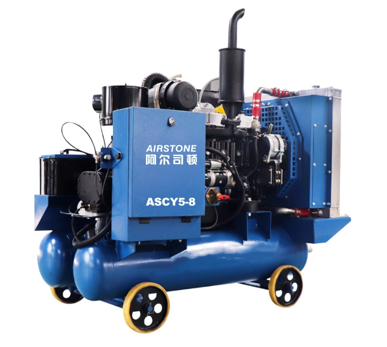 Heavy Duty 185cfm 41kw Single Diesel Engine Portable Air Compressor